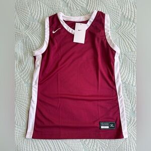 Nike Girls Maroon and White Basketball Jersey NWT